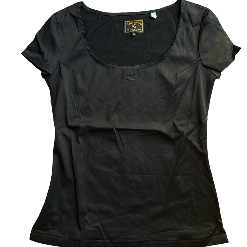 🕷 Vivienne Westwood Anglomania Black Stretchy Nylon/Silky Tee 🕷